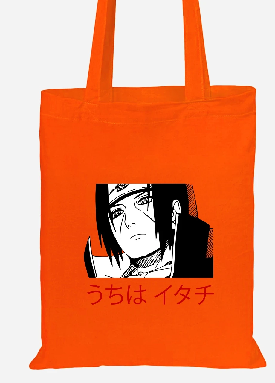 Эко сумка шопер Итачи Учиха (Itachi Uchiha) (92102-3343-OG) оранжевая MobiPrint Lite (256923811)