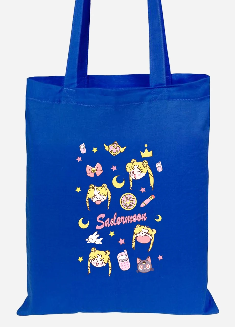 Еко-сумка шоппер Сейлор Мун (Sailor Moon) (92102-2911-SK) голуба MobiPrint Lite (256920750)