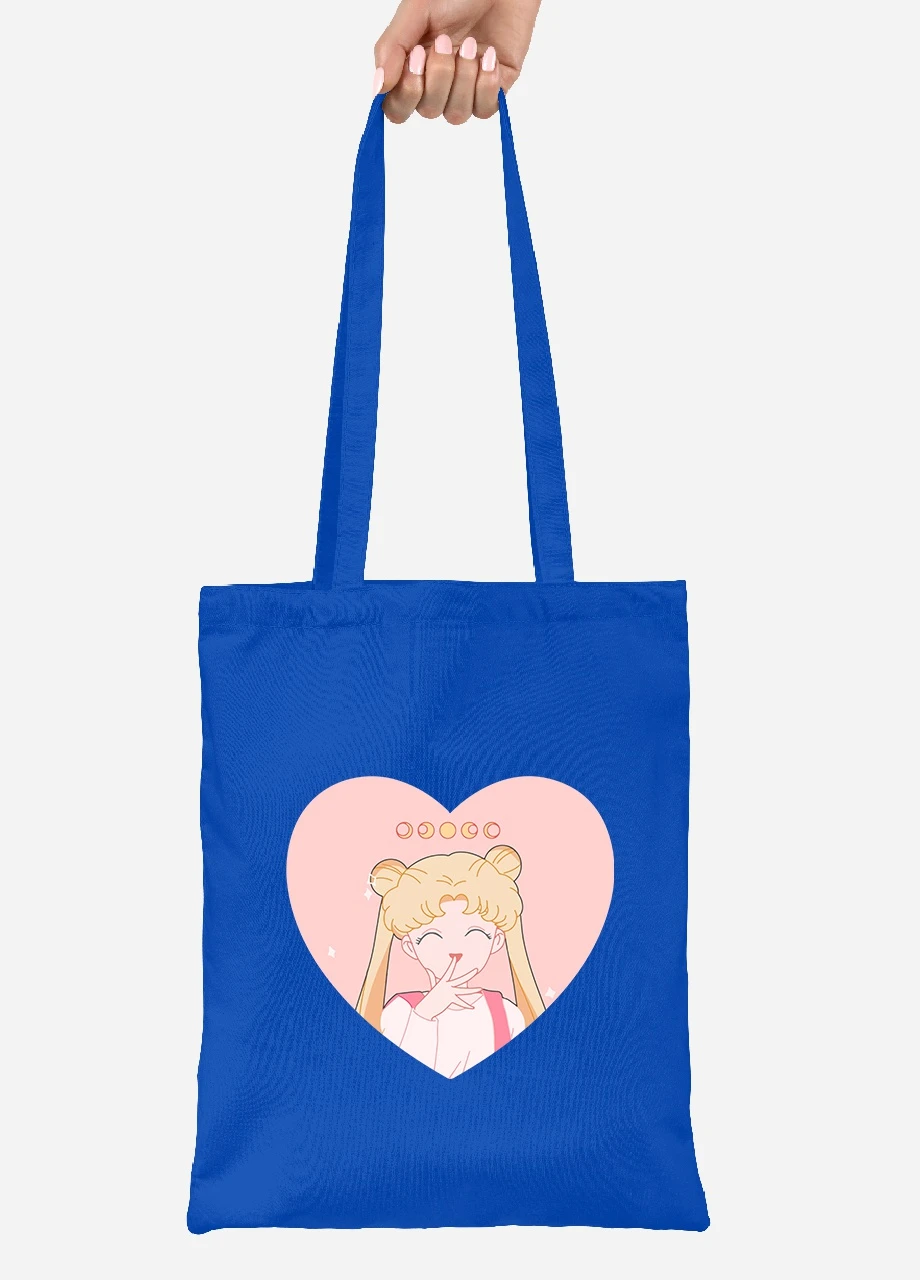 Еко-сумка шоппер Місяць Кішки Сейлор Мун (anime Sailor Moon Cats) (92102-2922-SK) голуба MobiPrint Lite (256923625)