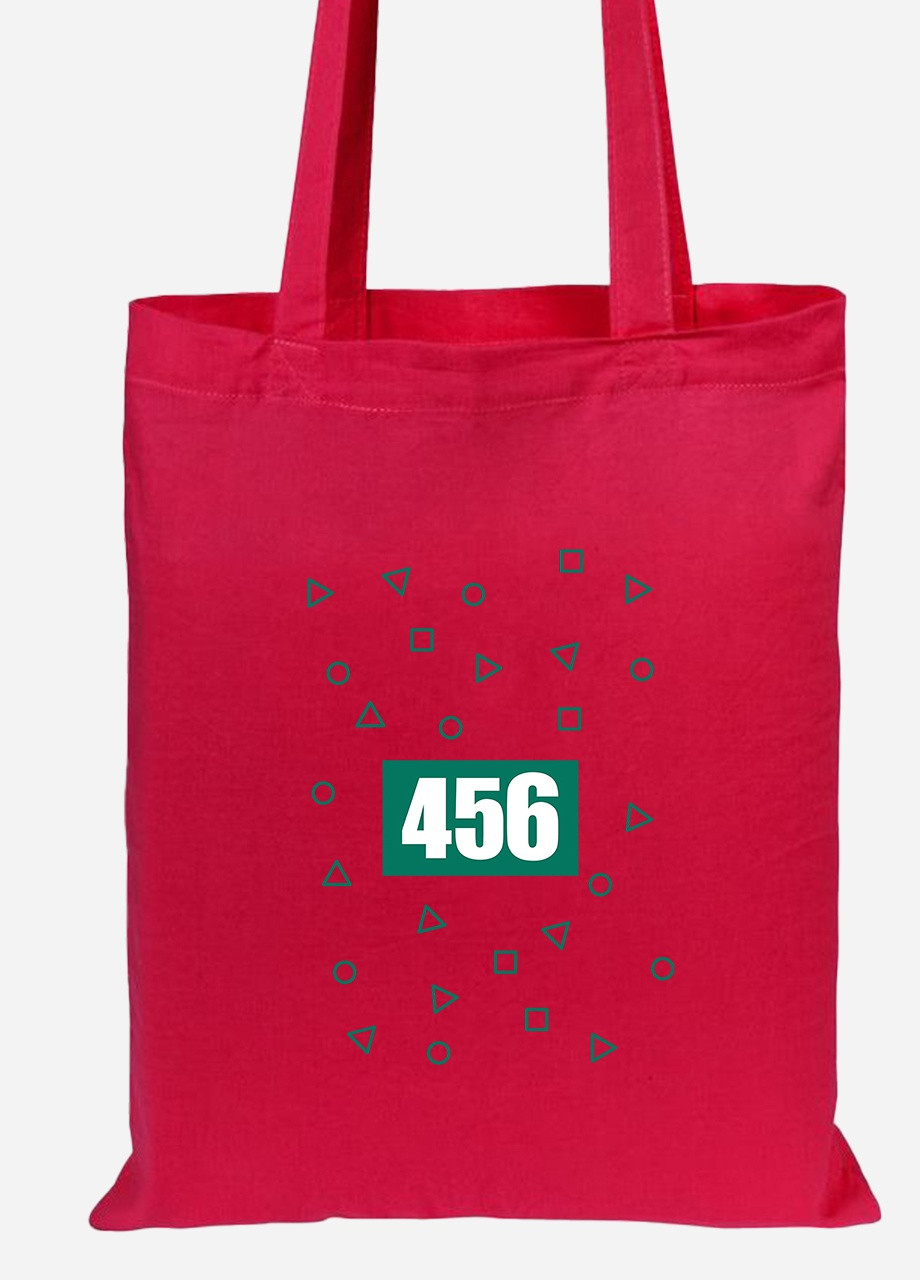 Эко сумка шопер Номер 456 Ли Чжунг-Чжае Игра в кальмара (Squid Game) (92102-3362-RD) красная MobiPrint lite (256920261)