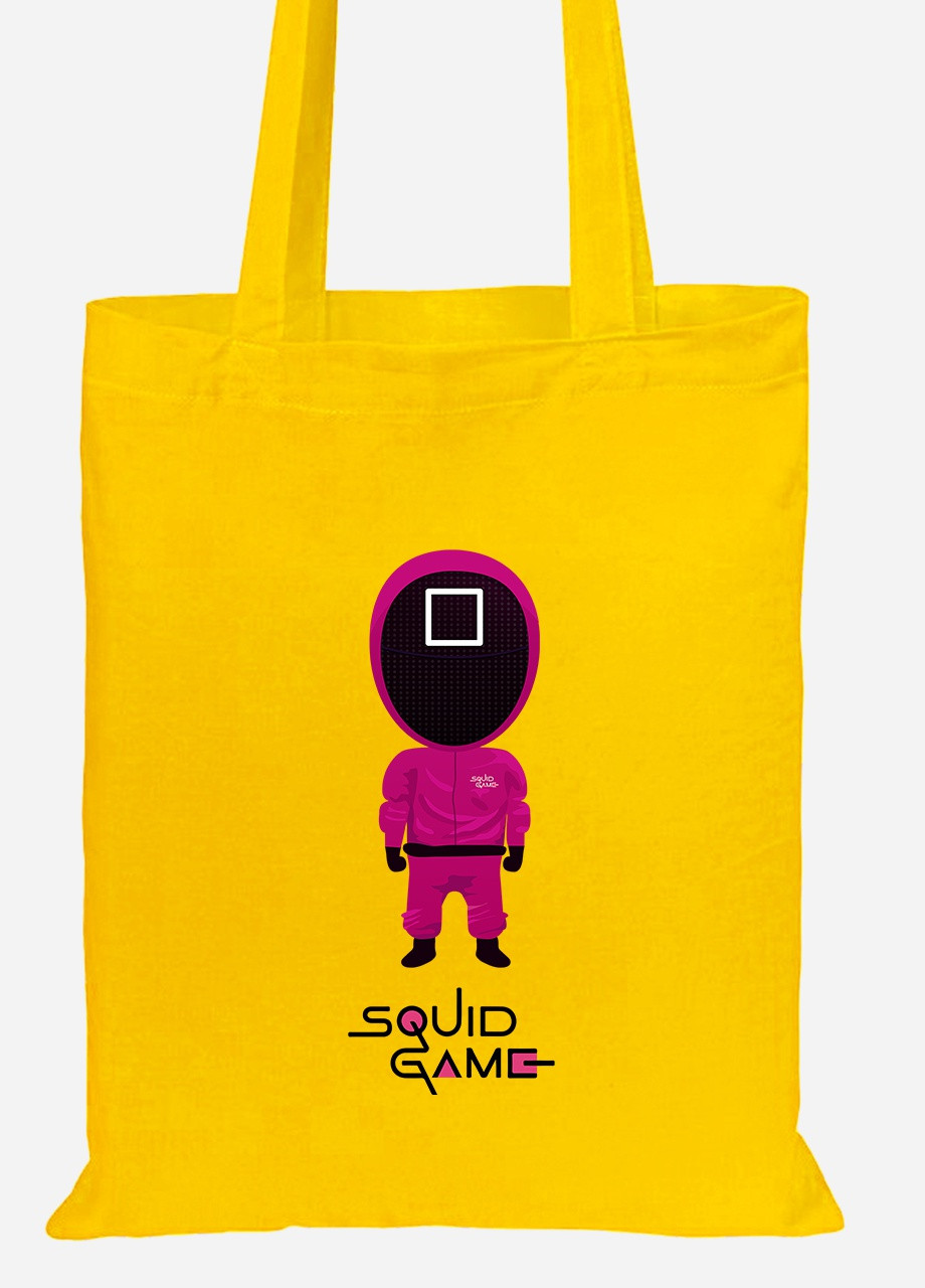 Эко сумка шопер Квадрат Офицер Игра в кальмара (Squid Game) (92102-3360-SY) желтая MobiPrint Lite (256924601)