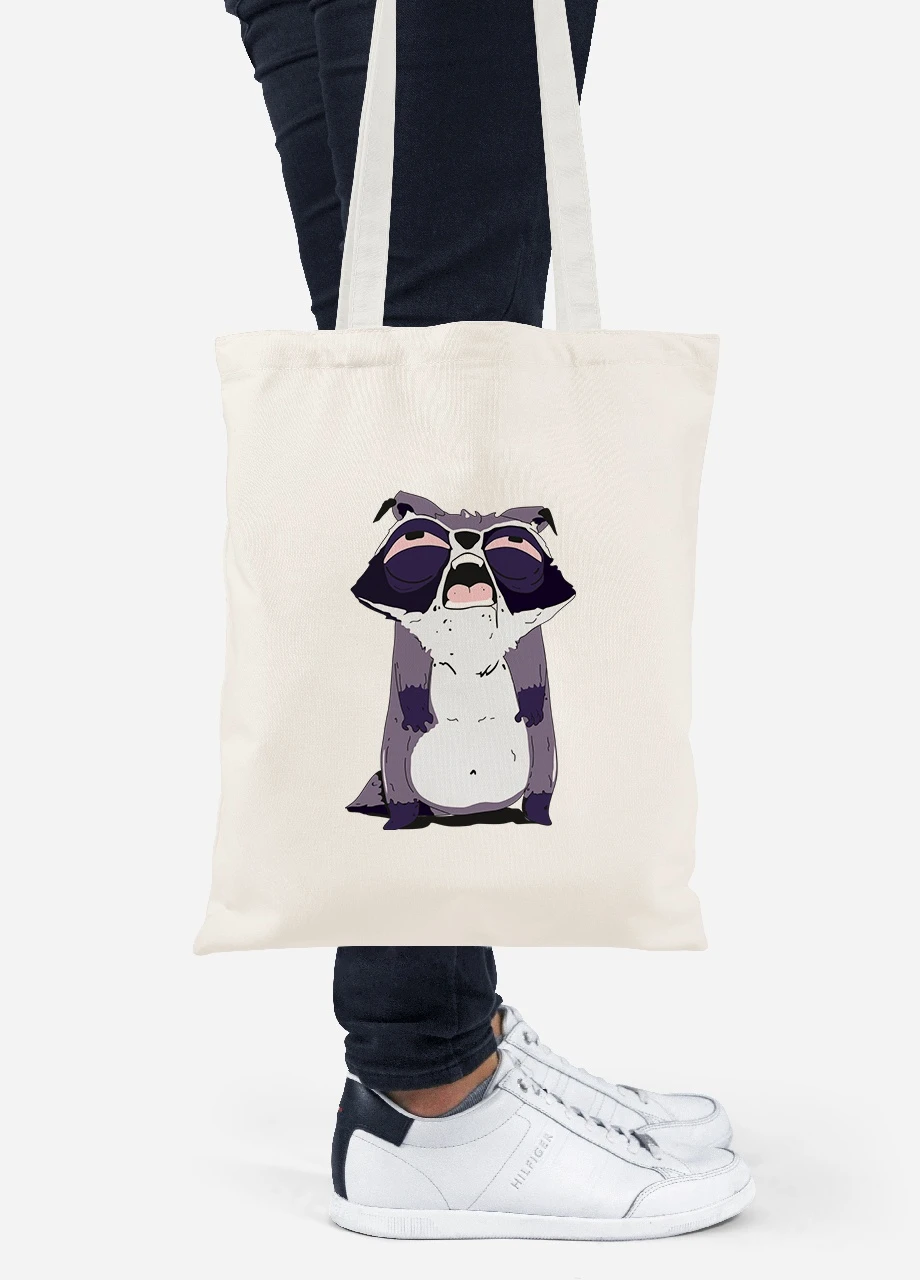 Эко сумка шопер Mood: Енот (92102-2053-BG) бежевая MobiPrint Lite (256924750)