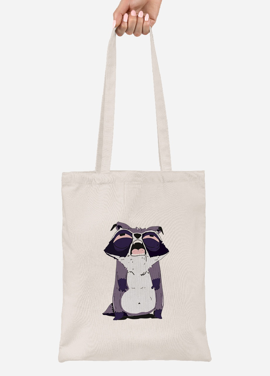 Эко сумка шопер Mood: Енот (92102-2053-BG) бежевая MobiPrint Lite (256924750)