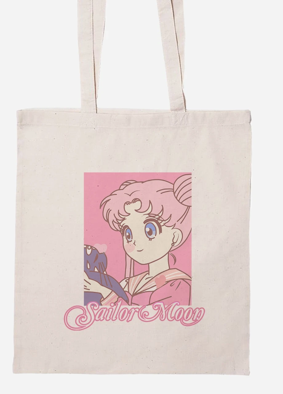 Эко сумка шопер Сейлор Мун (Sailor Moon) (92102-2914-BG) бежевая MobiPrint Lite (256924080)