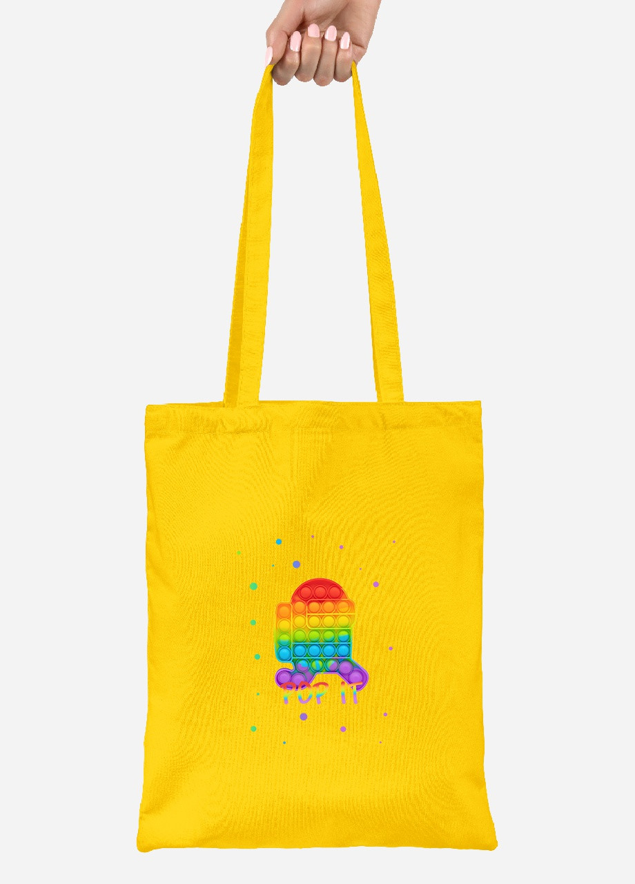 Еко-сумка шоппер Амонг Ас (Among Us) (92102-3280-SY) жовта MobiPrint Lite (256922422)