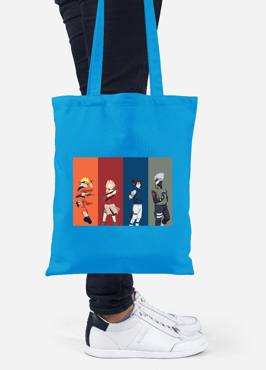 Эко сумка шопер Наруто (Naruto) (92102-3078-BL) синяя MobiPrint Lite (256922310)