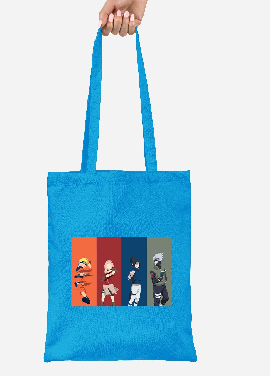 Эко сумка шопер Наруто (Naruto) (92102-3078-BL) синяя MobiPrint Lite (256922310)