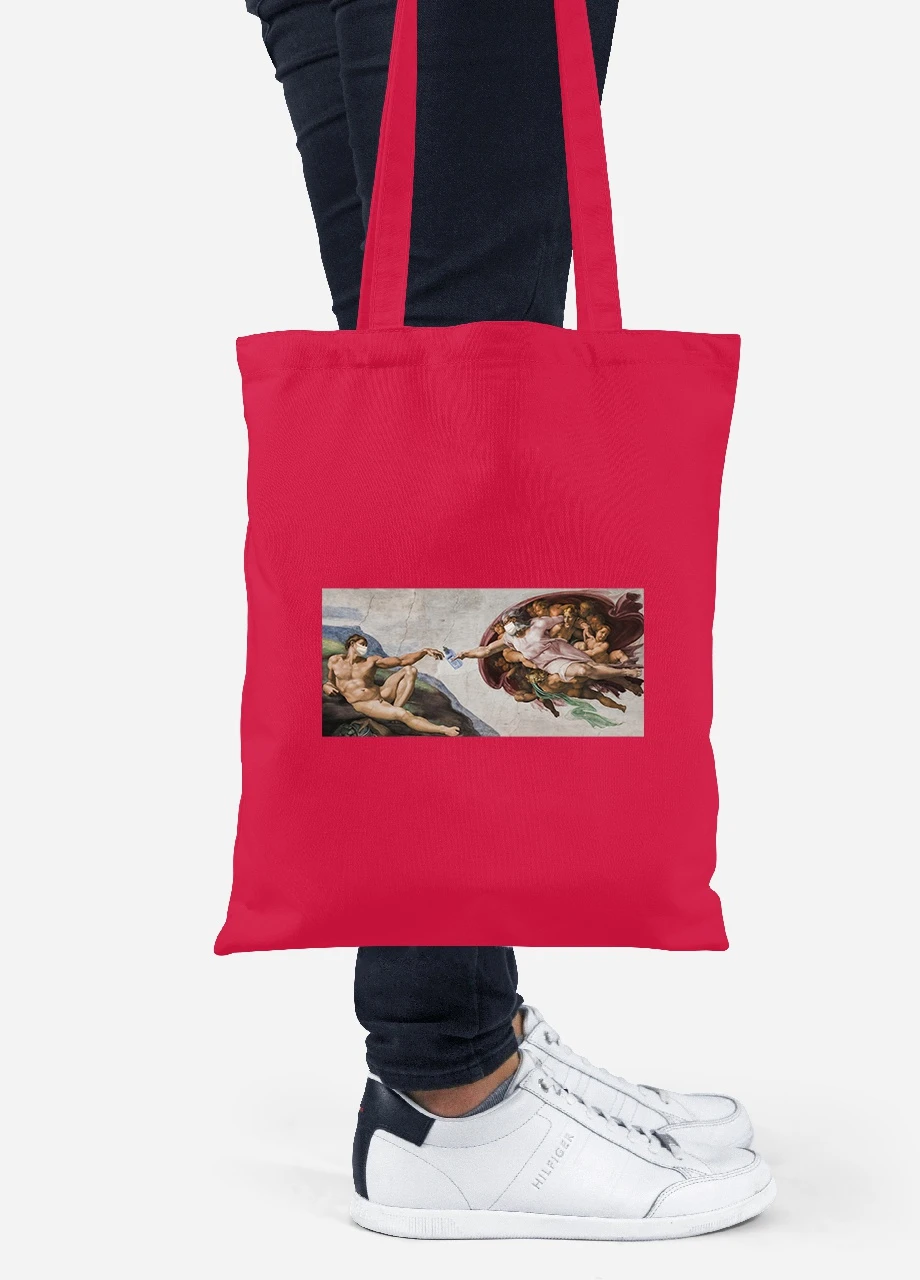 Еко-сумка шоппер Божественний дотик (92102-1414-RD) червона MobiPrint Lite (256921315)