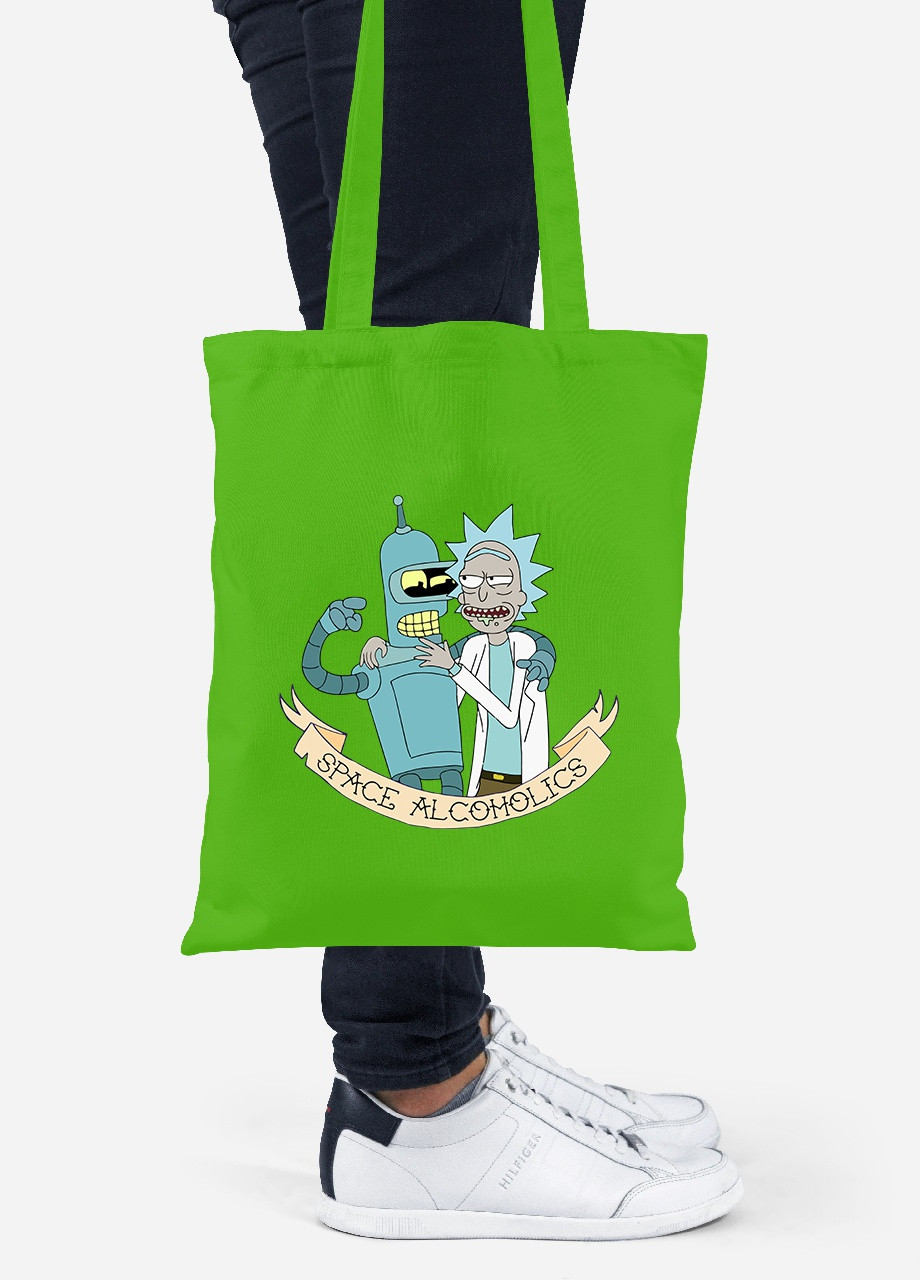 Еко-сумка шоппер Рік Санчез Рік та Морті (Rick Sanchez Rick and Morty) (92102-2943-LM) салатова MobiPrint Lite (256920849)