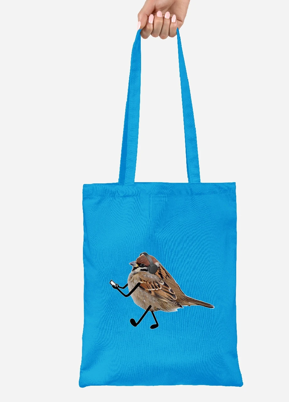 Еко-сумка шоппер Птахи SWAG (92102-1539-BL) синя MobiPrint Lite (256923453)