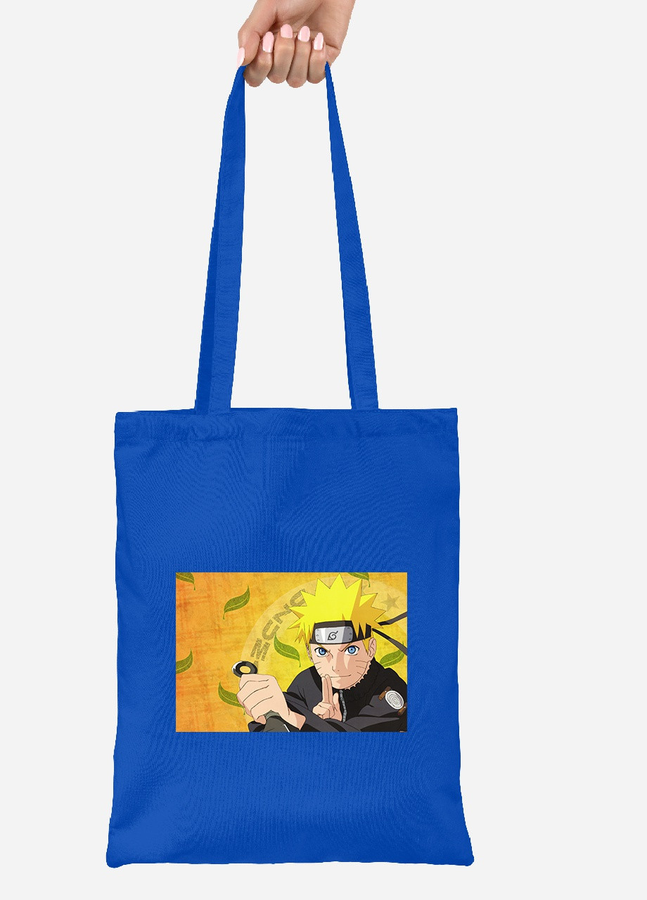 Эко сумка шопер Наруто Узумаки (Naruto Uzumaki) (92102-3092-SK) голубая MobiPrint Lite (256920950)