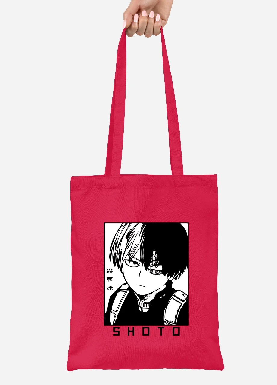 Еко-сумка шоппер Шото Моя геройська академія (Shoto My Hero Academia) (92102-3051-RD) червона MobiPrint Lite (256922587)