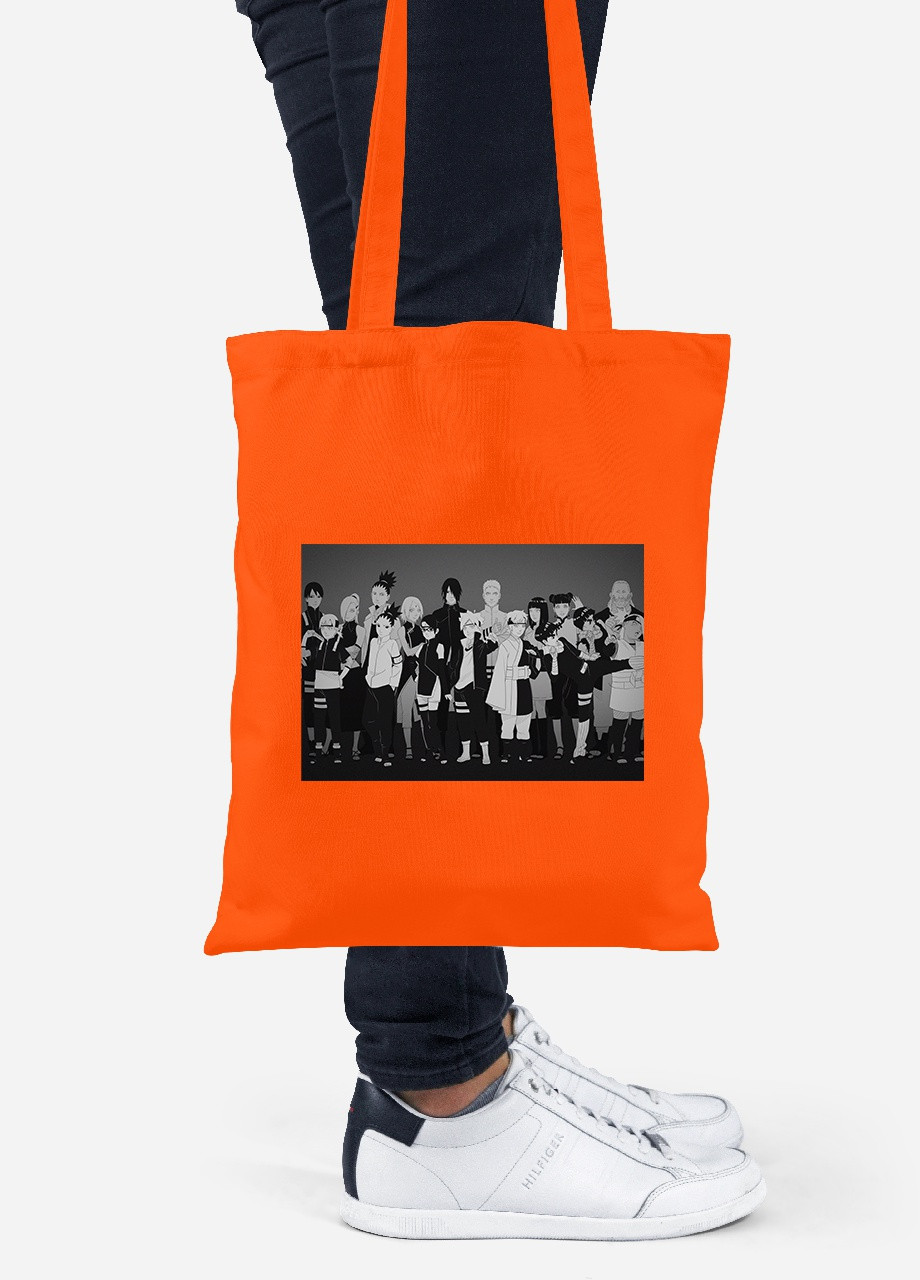 Эко сумка шопер Наруто (Naruto) (92102-3105-OG) оранжевая MobiPrint lite (256920867)