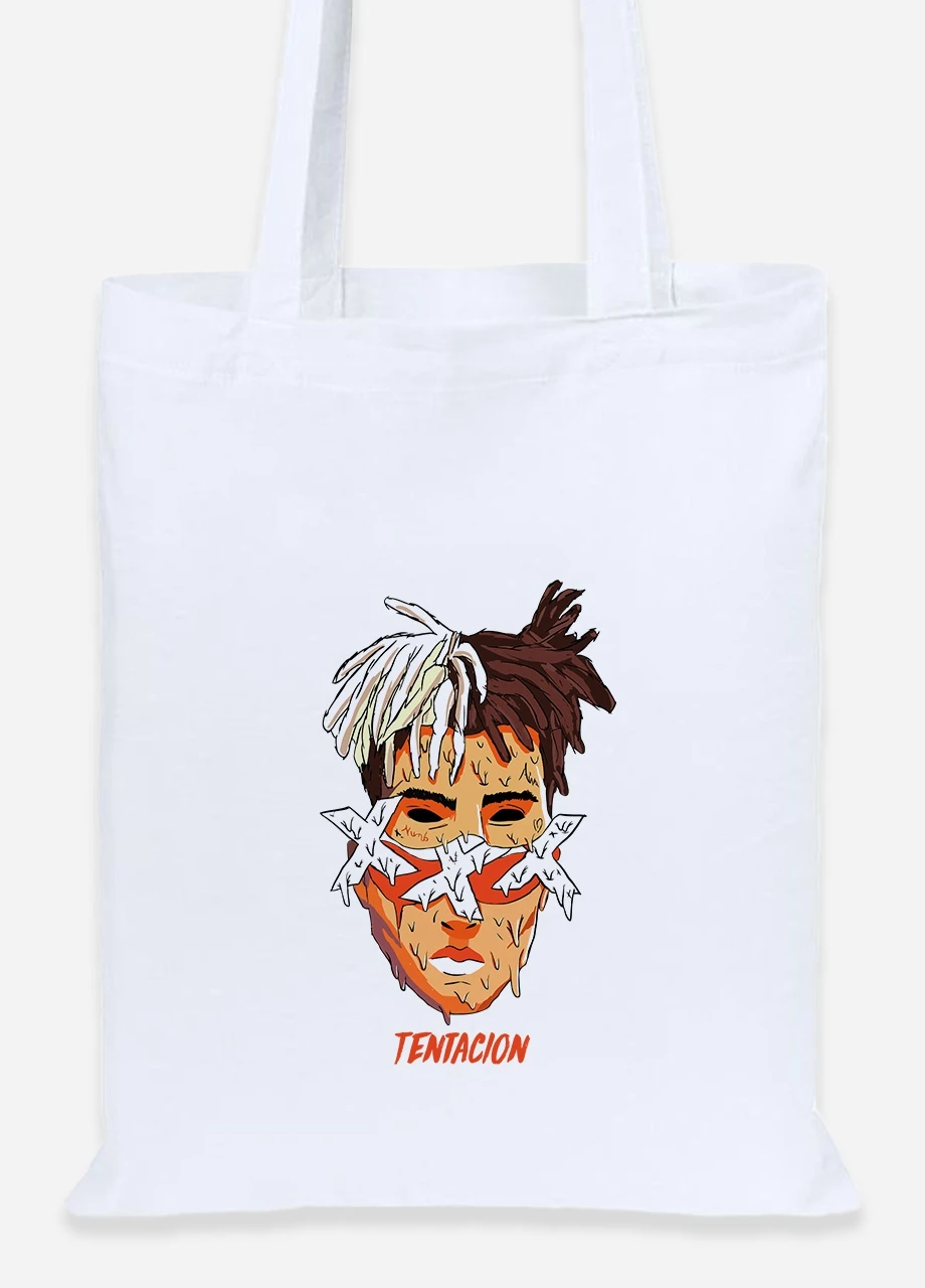 Эко сумка шопер Экс-экс-экс Тентасьон (XXXTentacion) (92102-2636) белая MobiPrint Lite (256924342)