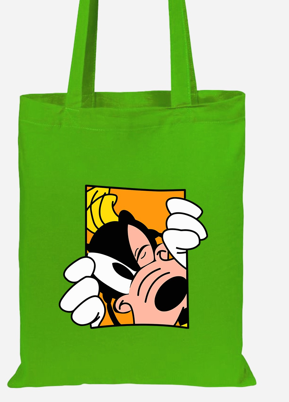 Эко сумка шопер Гуфи Луни Тюнз (Goofy Looney Tunes) (92102-2878-LM) салатовая MobiPrint Lite (256922007)