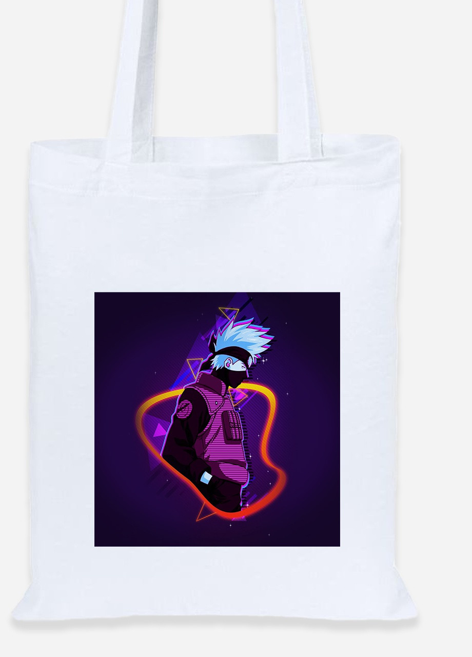 Еко-сумка шоппер Какаші Хатаке Наруто (Hatake Kakashi Naruto) (92102-3081) біла MobiPrint Lite (256921869)