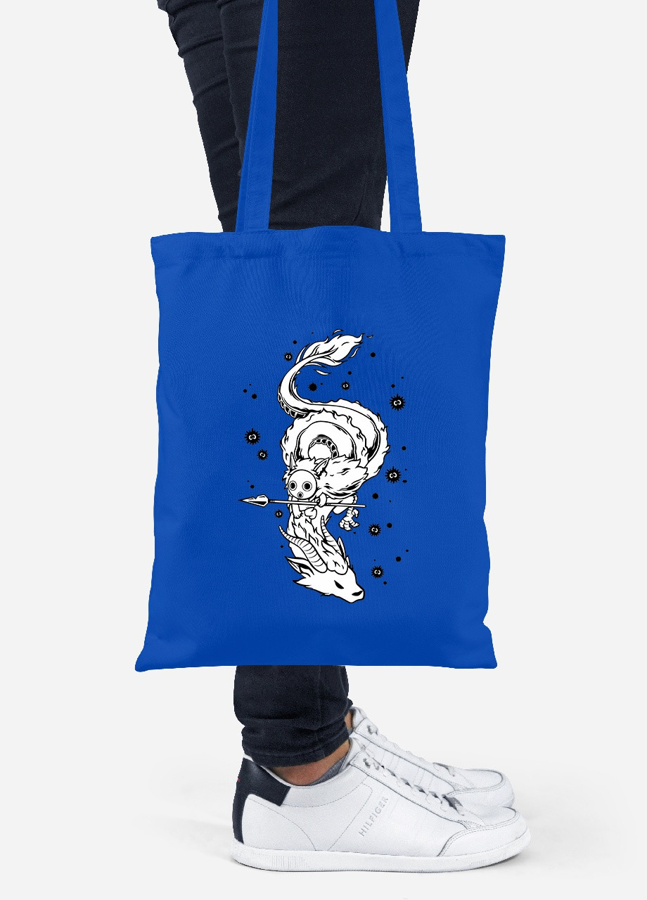 Эко сумка шопер Хаку Унесённые призраками (Spirited Away) (92102-2833-SK) голубая MobiPrint lite (256920331)