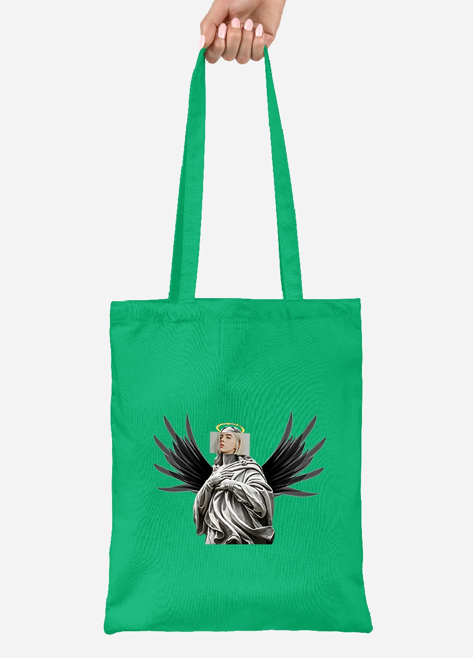 Еко-сумка шоппер Біллі Айліш Ренесанс (Billie Eilish Renaissance) (92102-1205-KG) зелена MobiPrint Lite (256924927)