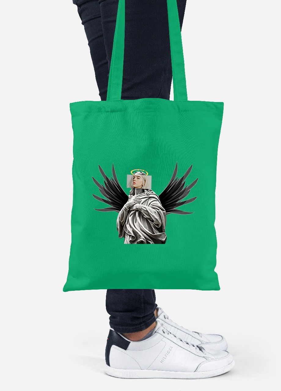 Еко-сумка шоппер Біллі Айліш Ренесанс (Billie Eilish Renaissance) (92102-1205-KG) зелена MobiPrint Lite (256924927)