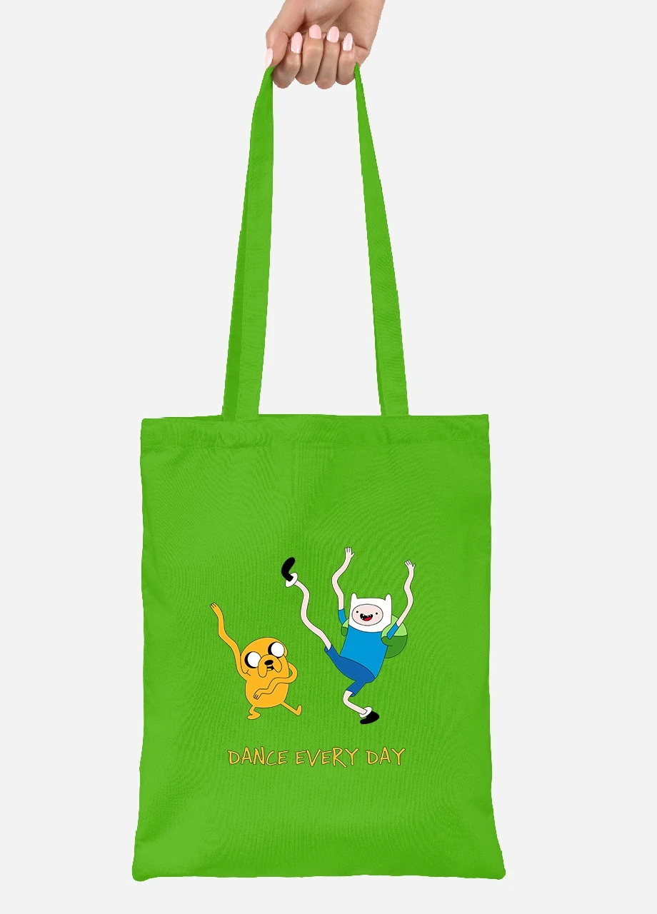Еко-сумка шоппер Фін і Джейк пес (Finn & Jake the dog) (92102-1580-LM) салатова MobiPrint Lite (256922280)