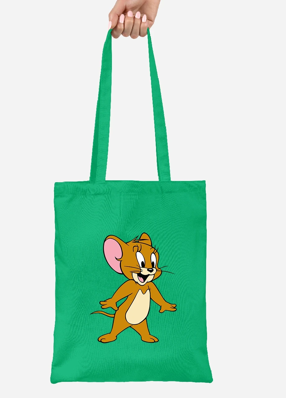 Эко сумка шопер Том и Джери (Tom and Jerry) (92102-1958-KG) зеленая MobiPrint Lite (256924353)