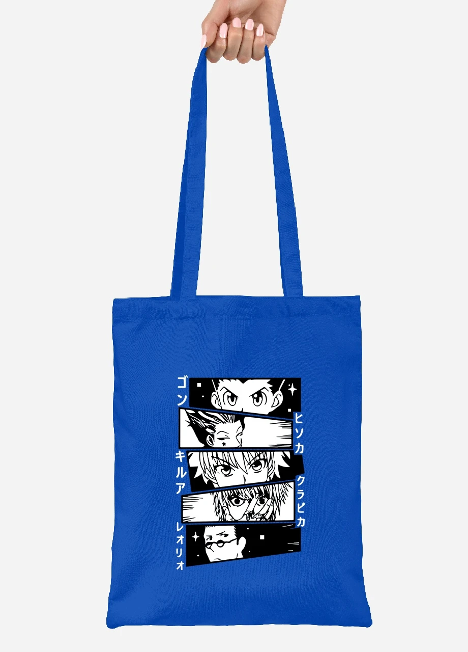 Эко сумка шопер Охотник на Охотник (Hunter X Hunter) (92102-3340-SK) голубая MobiPrint Lite (256923889)