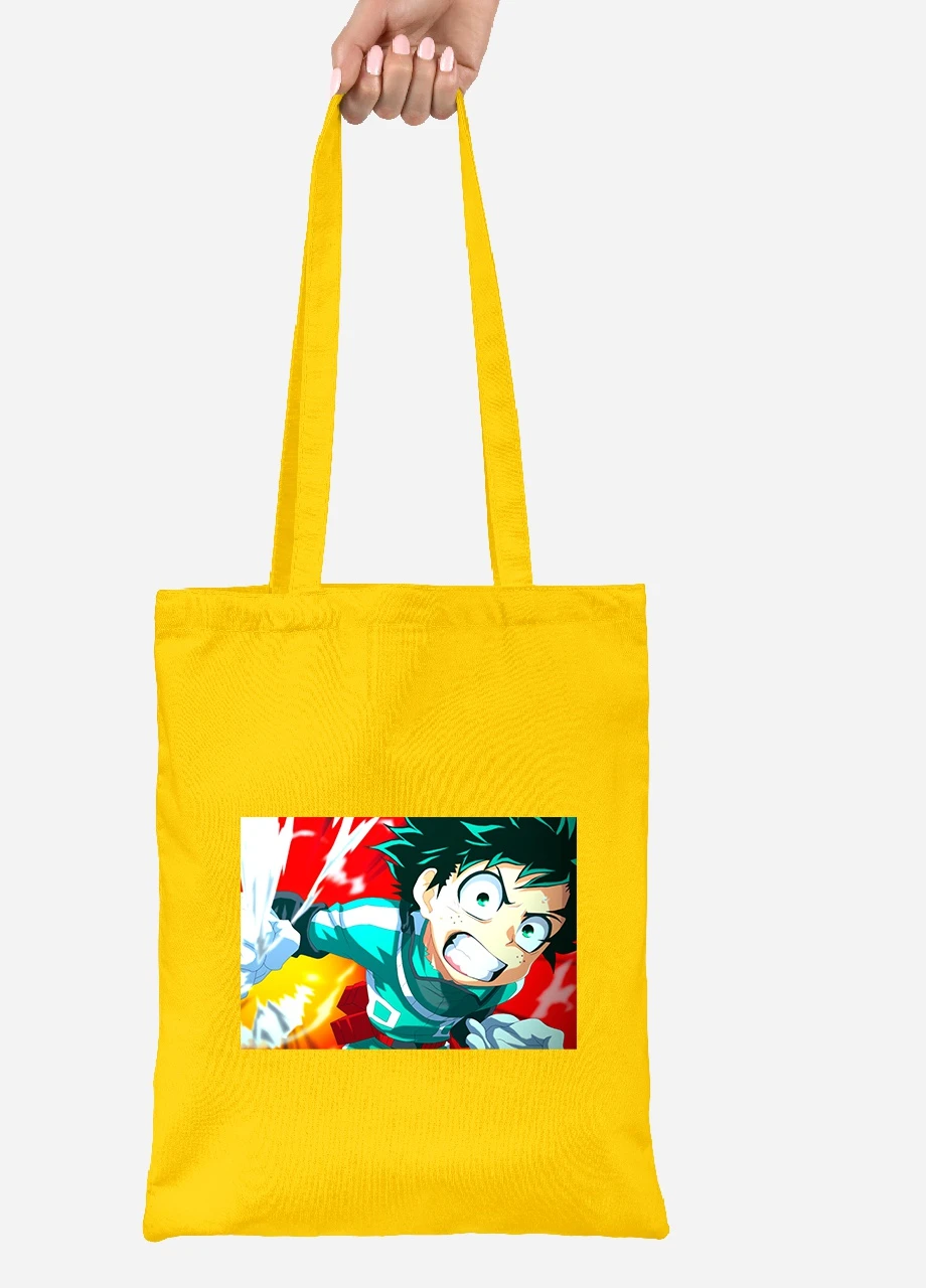 Еко-сумка шоппер Мідорія, Моя геройська академія (Midoriya Izuku, My Hero Academia) (92102-3075-SY) жовта MobiPrint Lite (256924043)