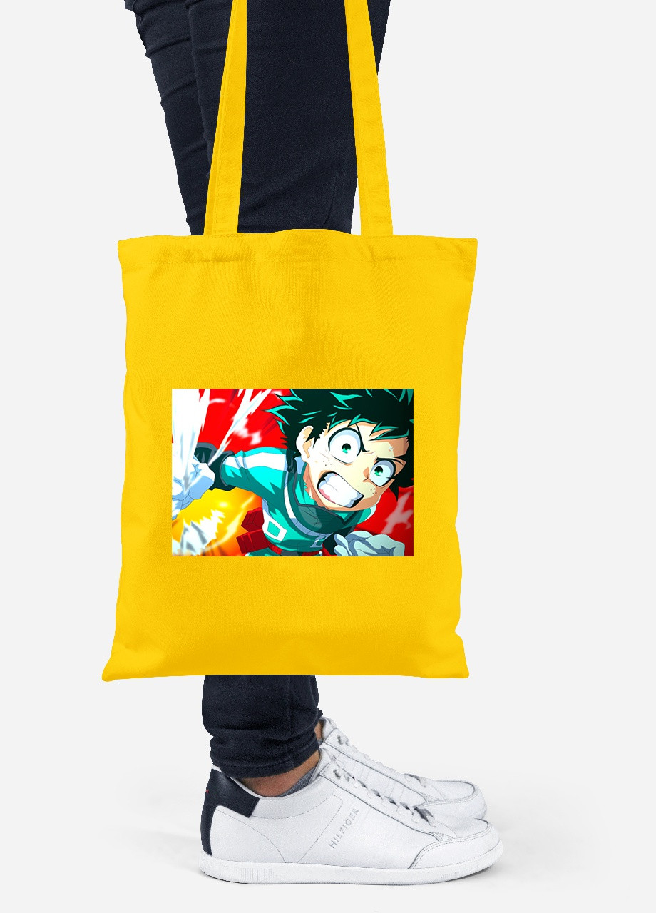 Еко-сумка шоппер Мідорія, Моя геройська академія (Midoriya Izuku, My Hero Academia) (92102-3075-SY) жовта MobiPrint Lite (256924043)