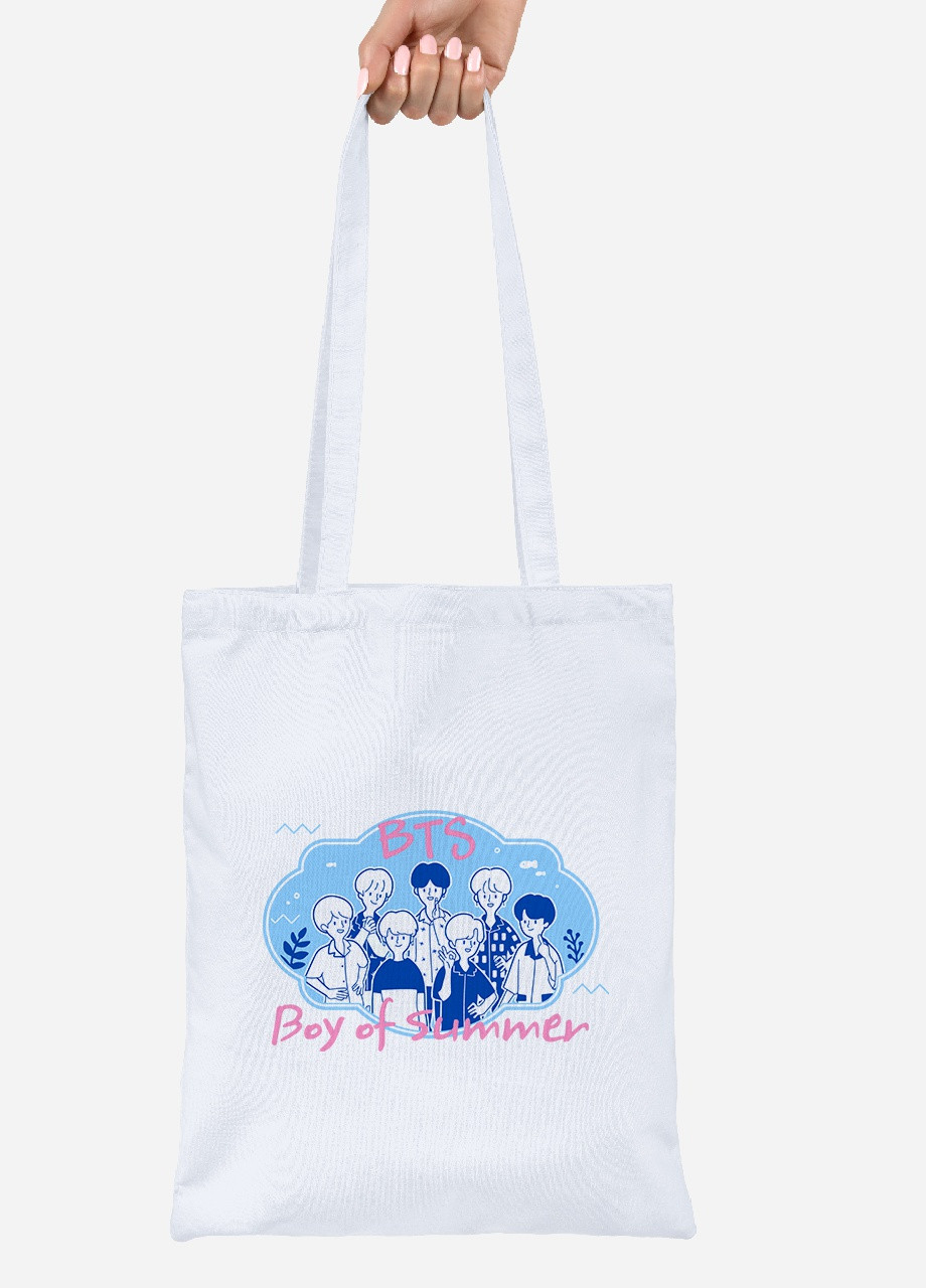 Еко-сумка шоппер БТС (BTS) (92102-3266) біла MobiPrint Lite (256922454)