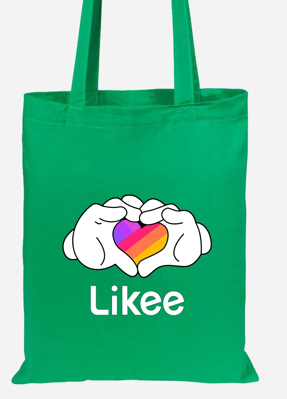 Еко-сумка шоппер Likee (92102-1711-KG) зелена MobiPrint Lite (256921335)