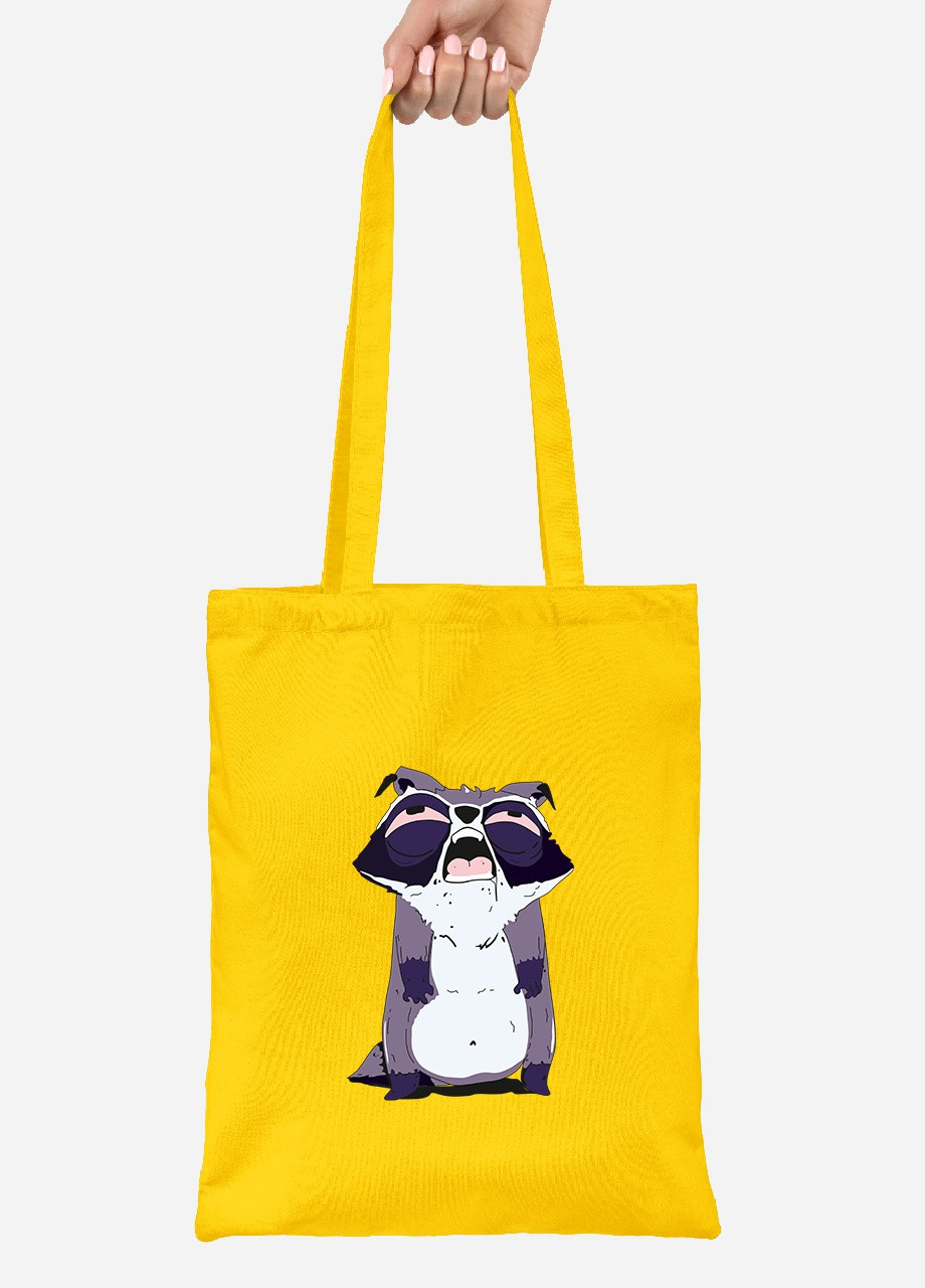 Еко-сумка шоппер Mood: Єнот (92102-2053-SY) жовта MobiPrint Lite (256923308)