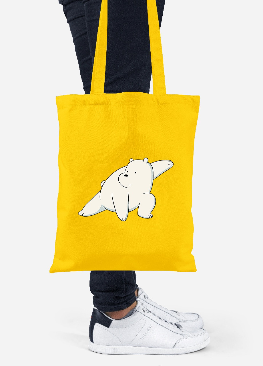 Еко-сумка шоппер Білий ведмідь (Ice Bear) (92102-1775-SY) жовта MobiPrint Lite (256920827)