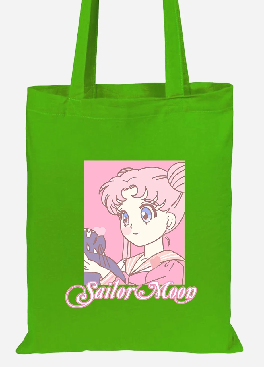 Эко сумка шопер Сейлор Мун (Sailor Moon) (92102-2914-LM) салатовая MobiPrint Lite (256924403)