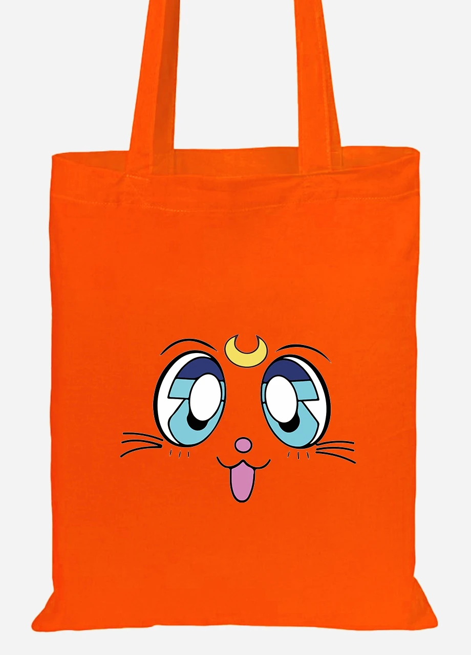 Эко сумка шопер Луна Кошки Сейлор Мун (anime Sailor Moon Cats) (92102-2921-OG) оранжевая MobiPrint Lite (256923471)