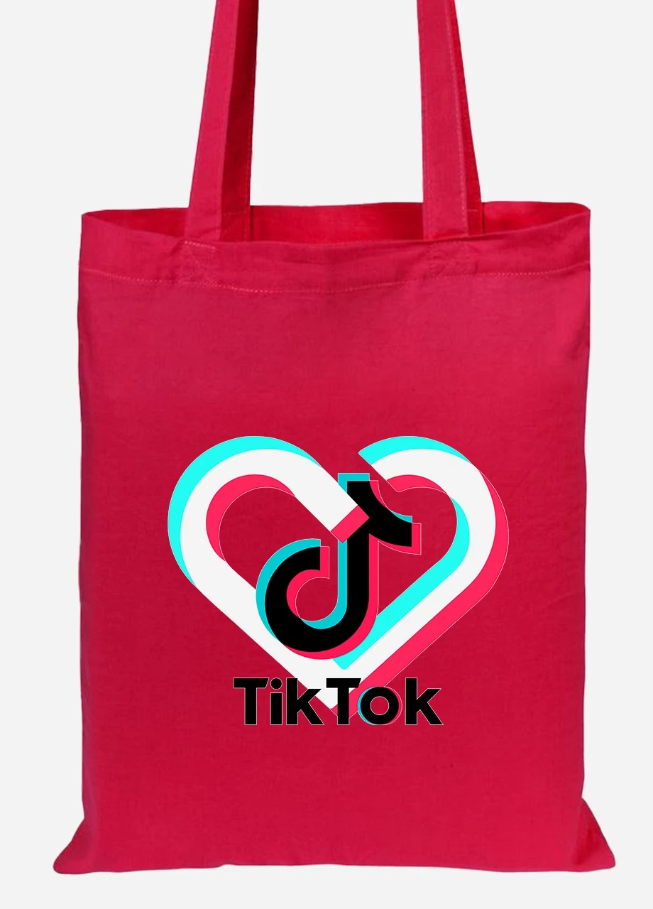 Эко сумка шопер Tik Tok (92102-1942-RD) красная MobiPrint Lite (256922890)