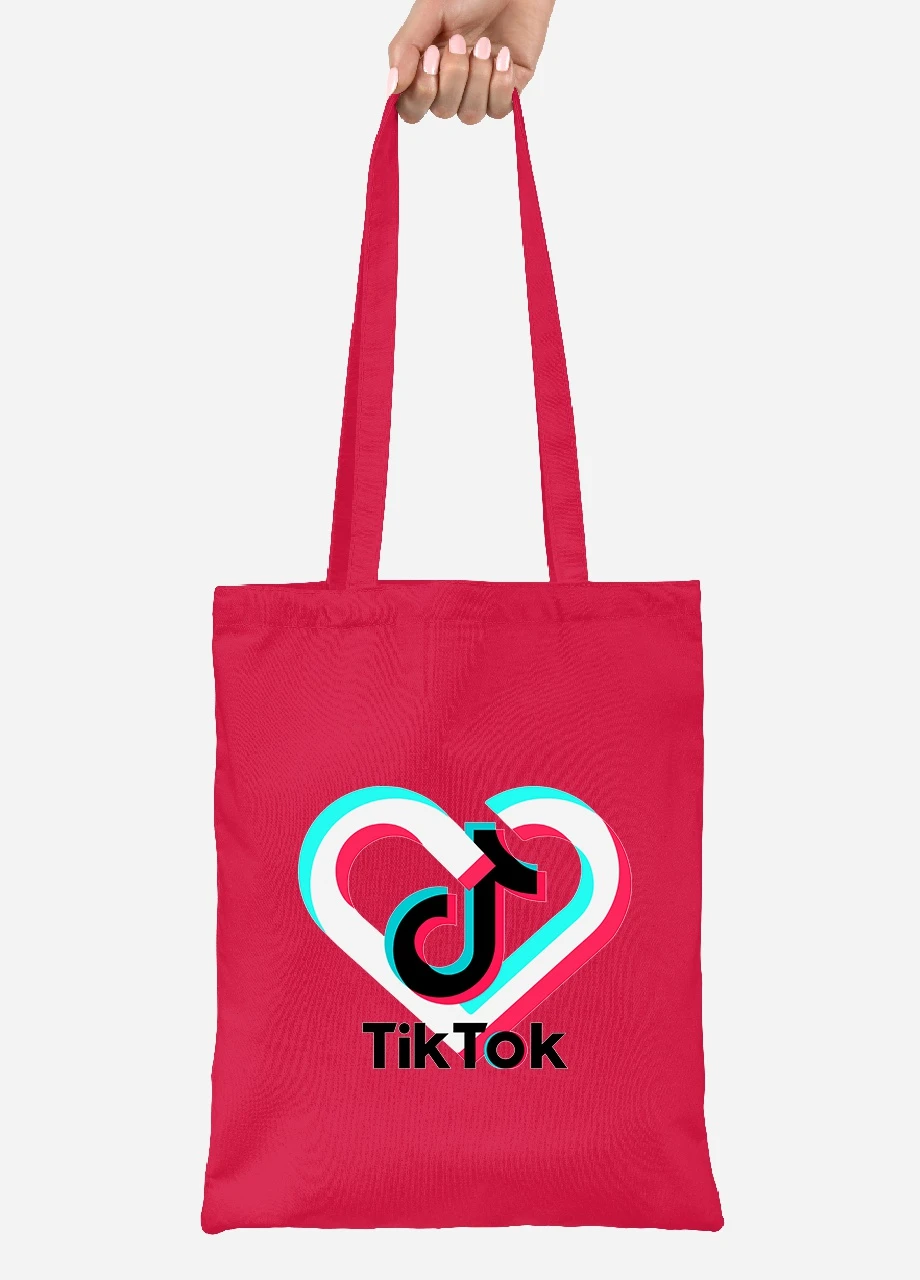 Эко сумка шопер Tik Tok (92102-1942-RD) красная MobiPrint Lite (256922890)