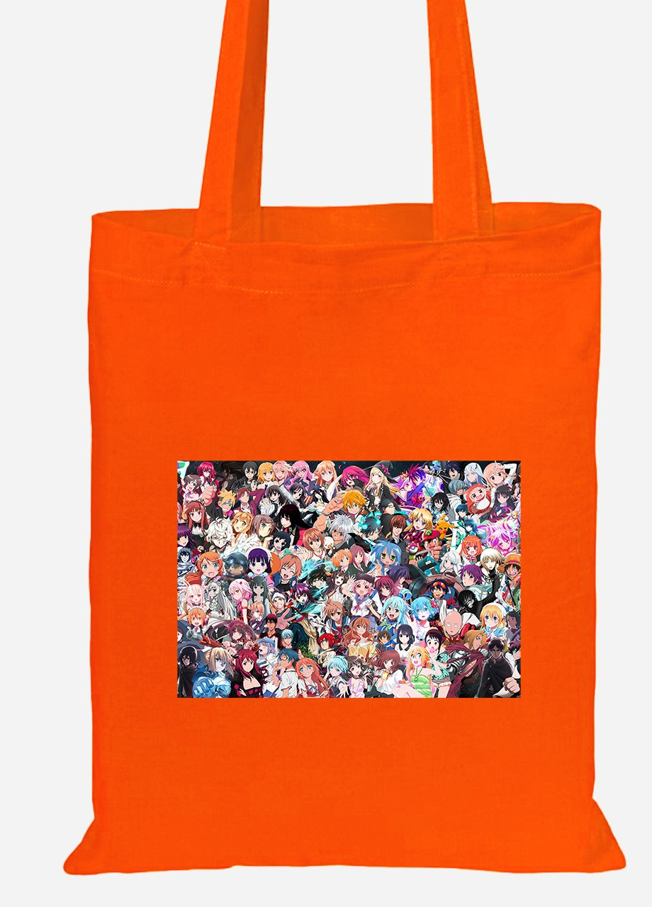 Еко-сумка шоппер Аніме (Anime) (92102-3108-OG) помаранчева MobiPrint lite (256920777)