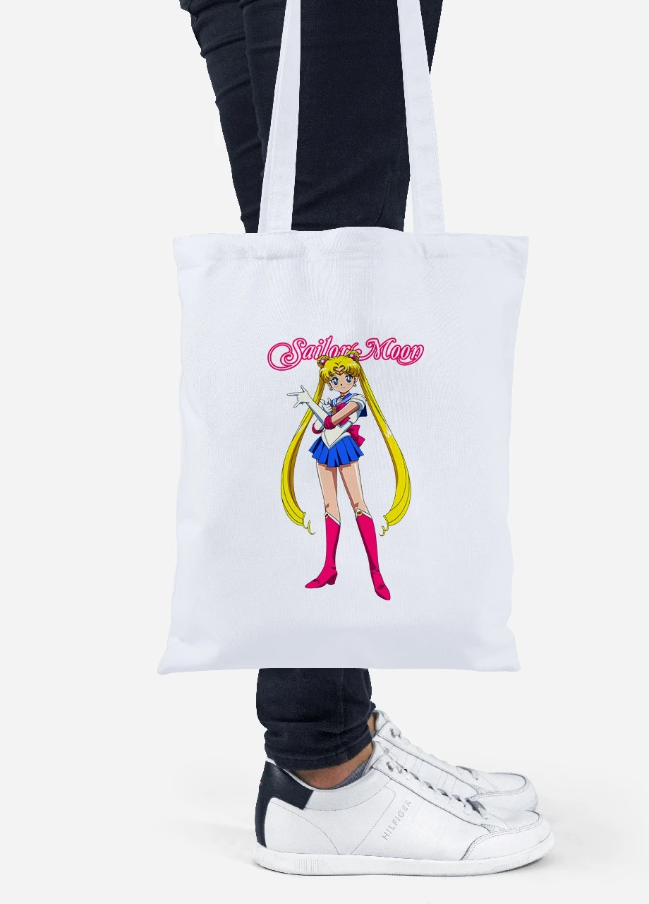 Эко сумка шопер Сейлор Мун (Sailor Moon) (92102-2916) белая MobiPrint Lite (256921263)