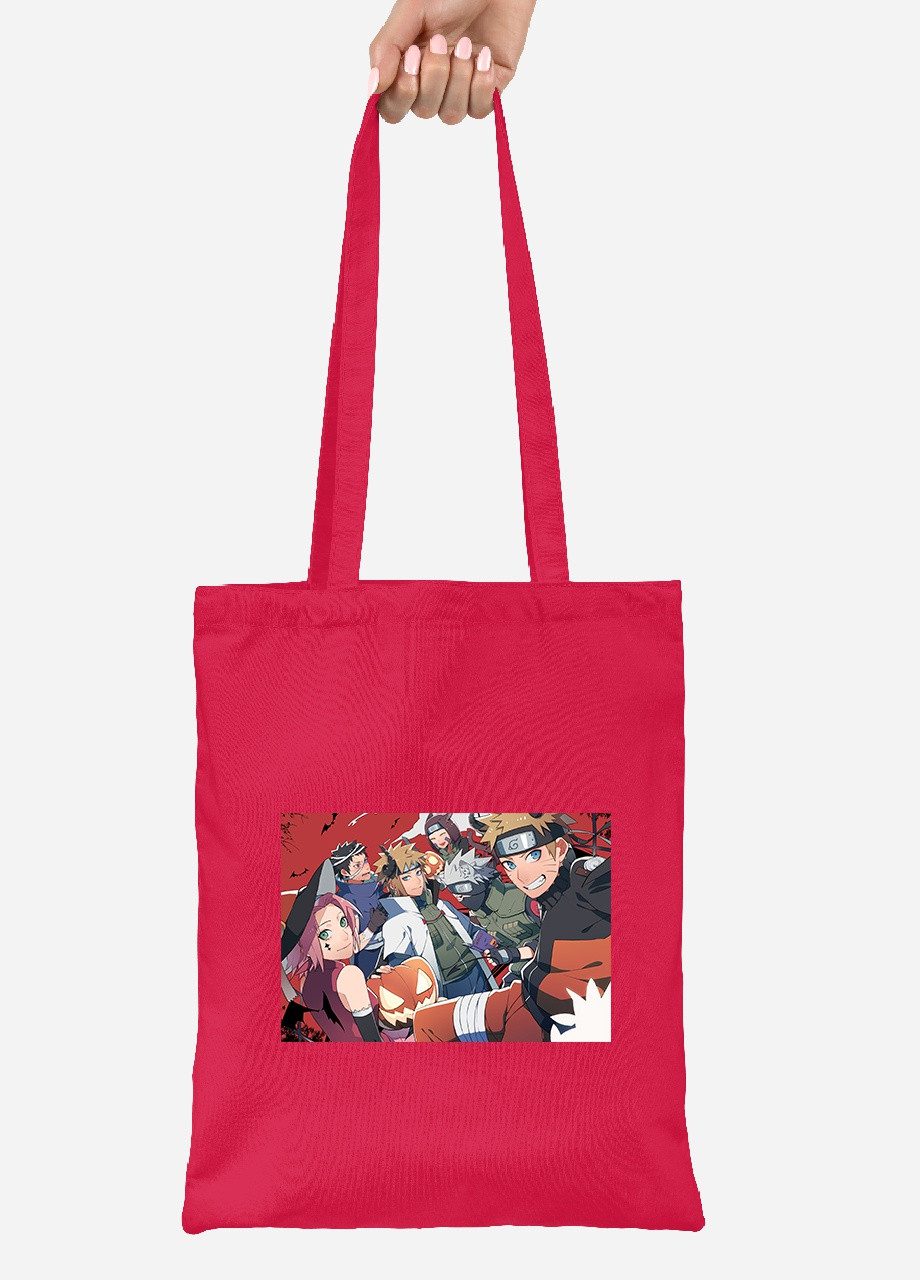 Эко сумка шопер Наруто (Naruto) (92102-3102-RD) красная MobiPrint Lite (256924400)