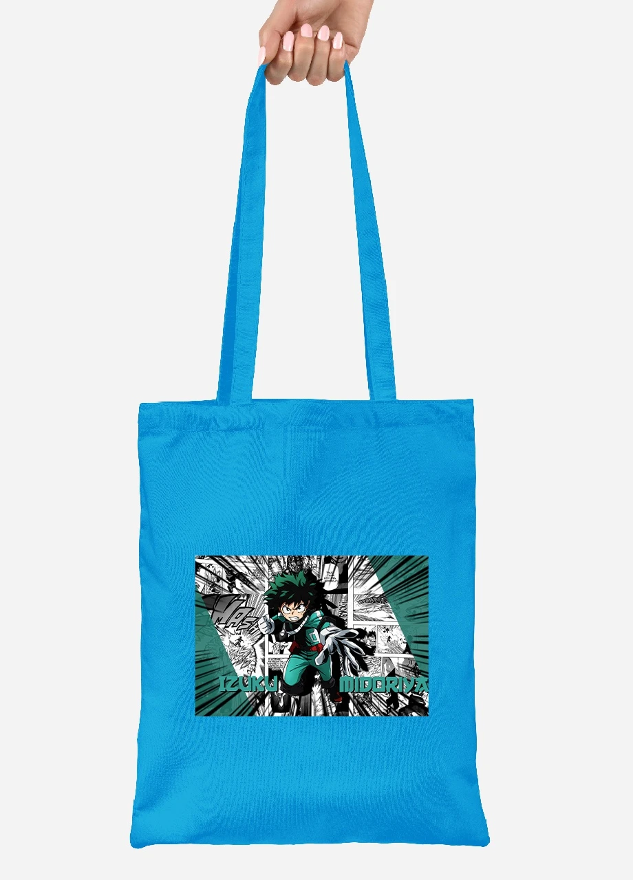 Еко-сумка шоппер Мідорія, Моя геройська академія (Midoriya Izuku, My Hero Academia) (92102-3073-BL) синя MobiPrint Lite (256924258)