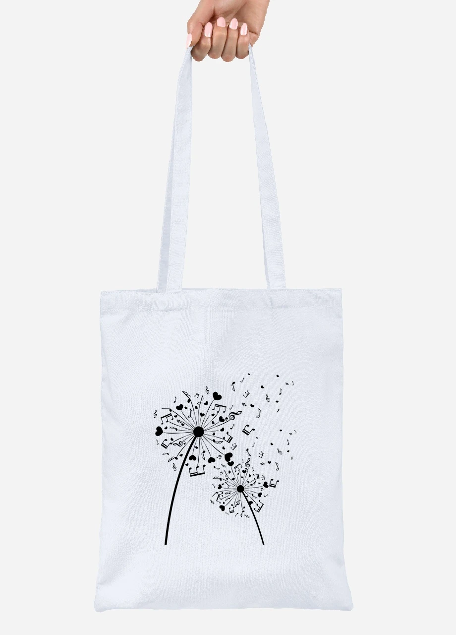 Эко сумка шопер одуванчик (92102-1482) белая MobiPrint Lite (256924520)