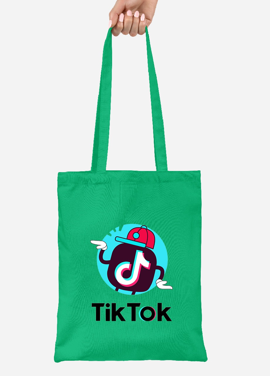 Еко-сумка шоппер Tik Tok (92102-1712-KG) зелена MobiPrint lite (256922302)