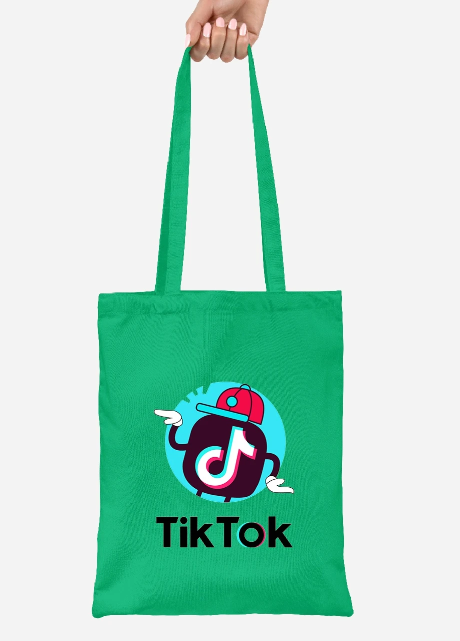 Эко сумка шопер Tik Tok (92102-1712-KG) зеленая MobiPrint Lite (256922302)