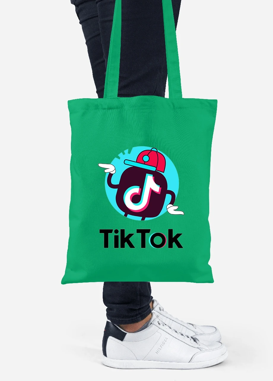 Эко сумка шопер Tik Tok (92102-1712-KG) зеленая MobiPrint Lite (256922302)