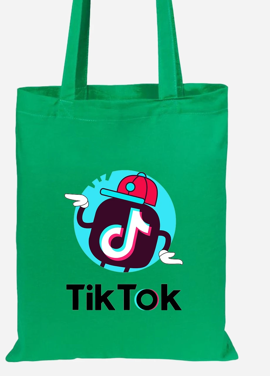 Эко сумка шопер Tik Tok (92102-1712-KG) зеленая MobiPrint Lite (256922302)