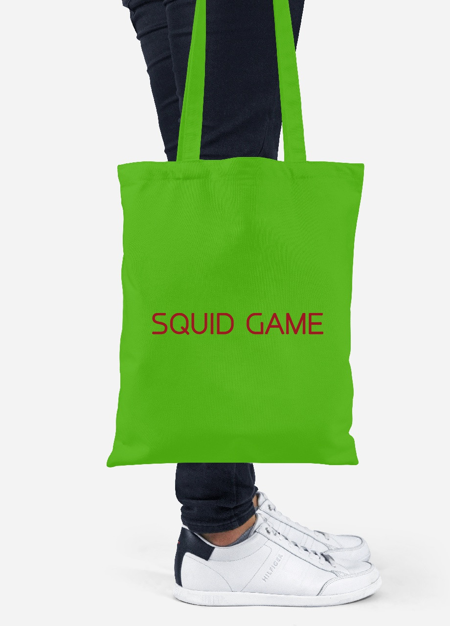 Эко сумка шопер Игра в кальмара (Squid Game) (92102-3363-LM) салатовая MobiPrint Lite (256924146)
