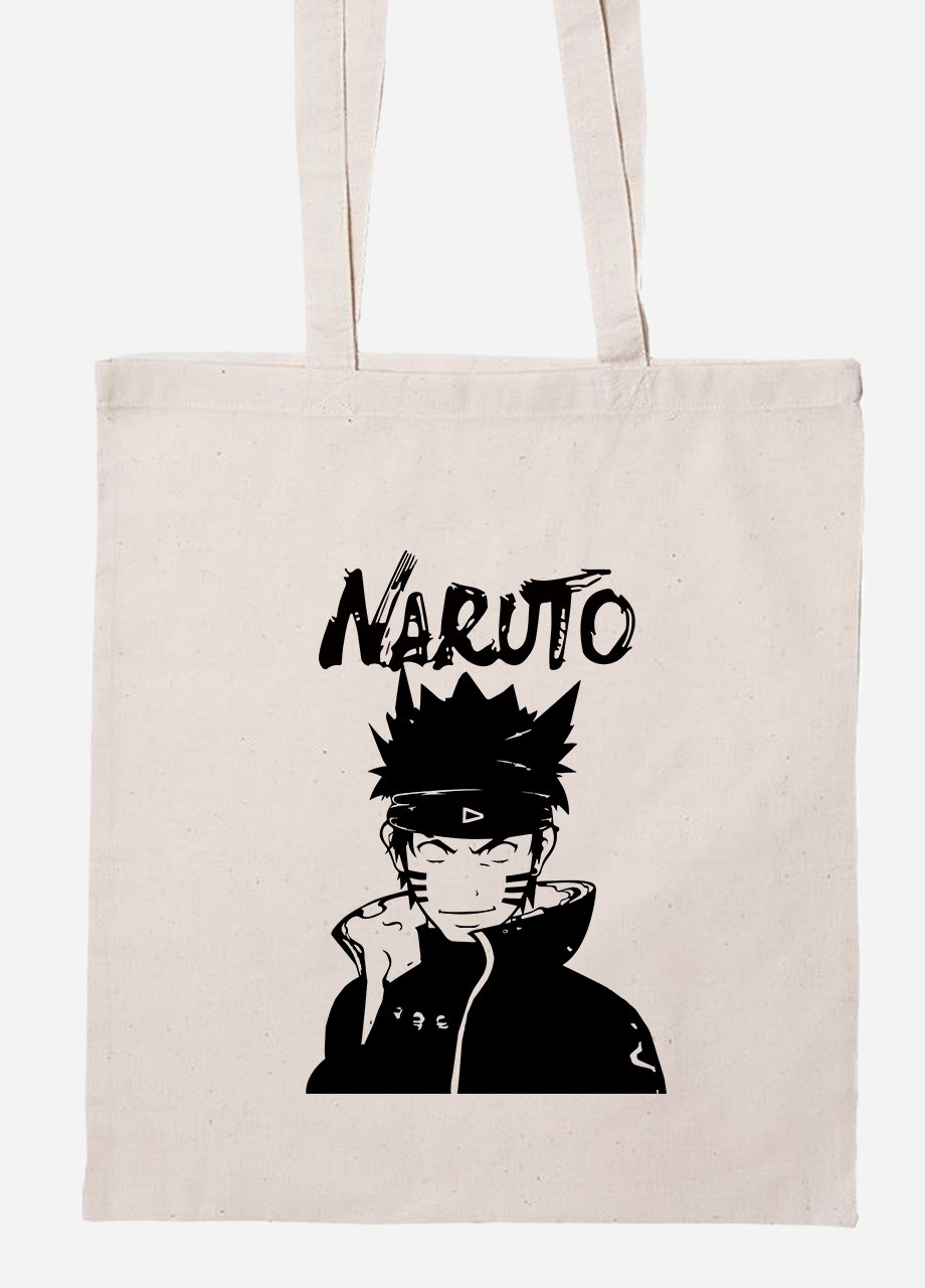 Еко-сумка шоппер Наруто (Naruto) (92102-3338-BG) бежева MobiPrint Lite (256920434)