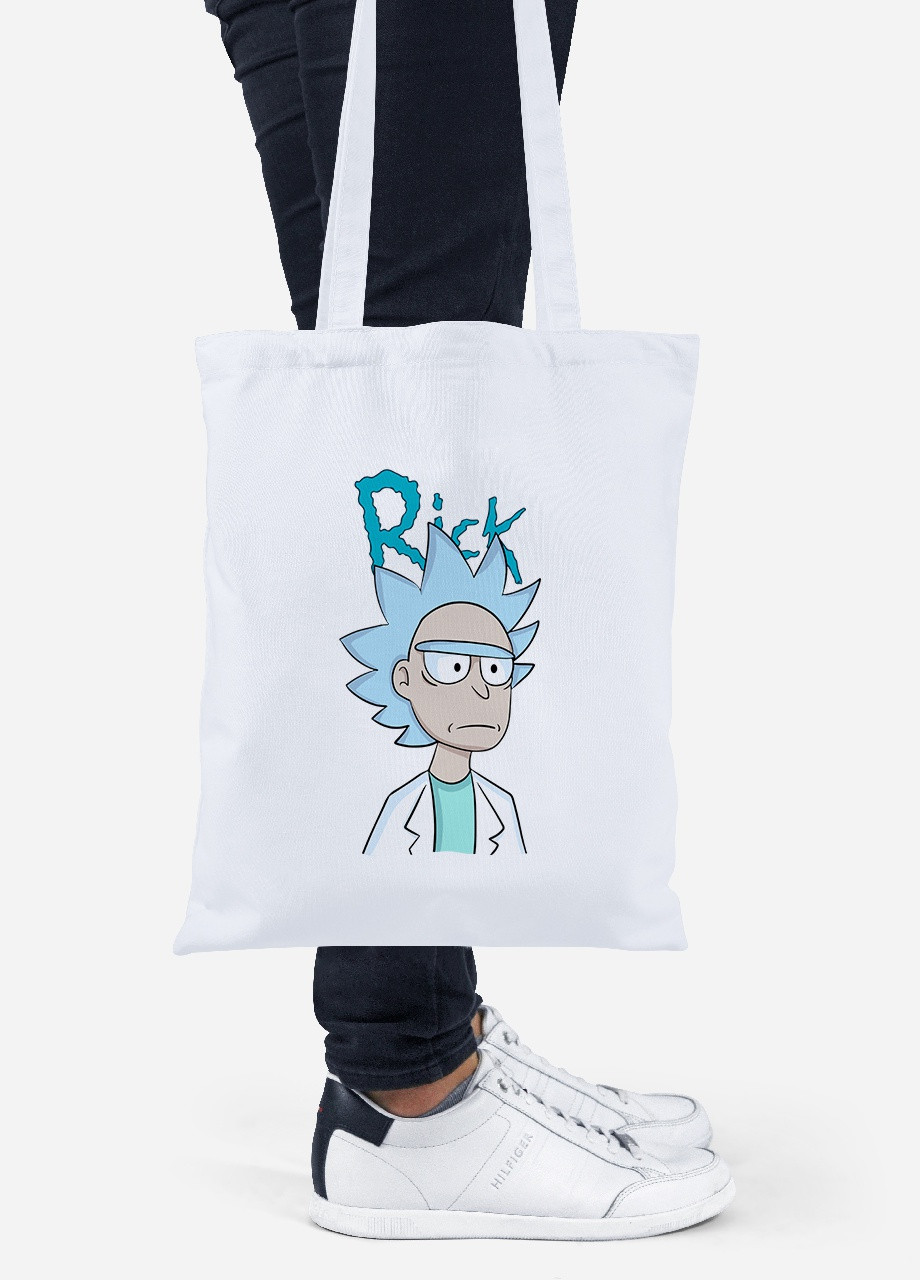 Еко-сумка шоппер Рік Санчез Рік та Морті (Rick Sanchez Rick and Morty) (92102-2929) біла MobiPrint lite (256921027)