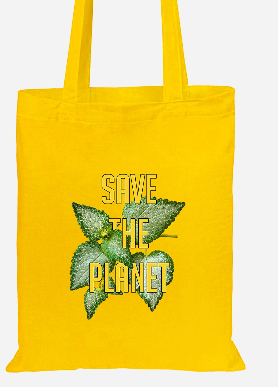 Еко-сумка шоппер Екологія (92102-1336-SY) жовта MobiPrint Lite (256923165)