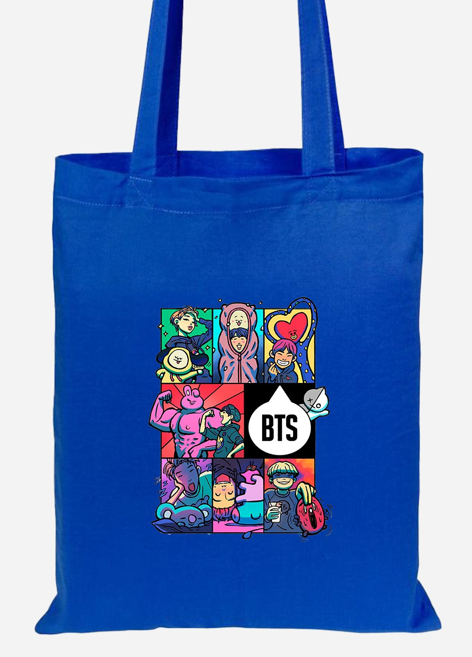 Еко-сумка шоппер БТС (BTS) (92102-1078-SK) голуба MobiPrint Lite (256922140)